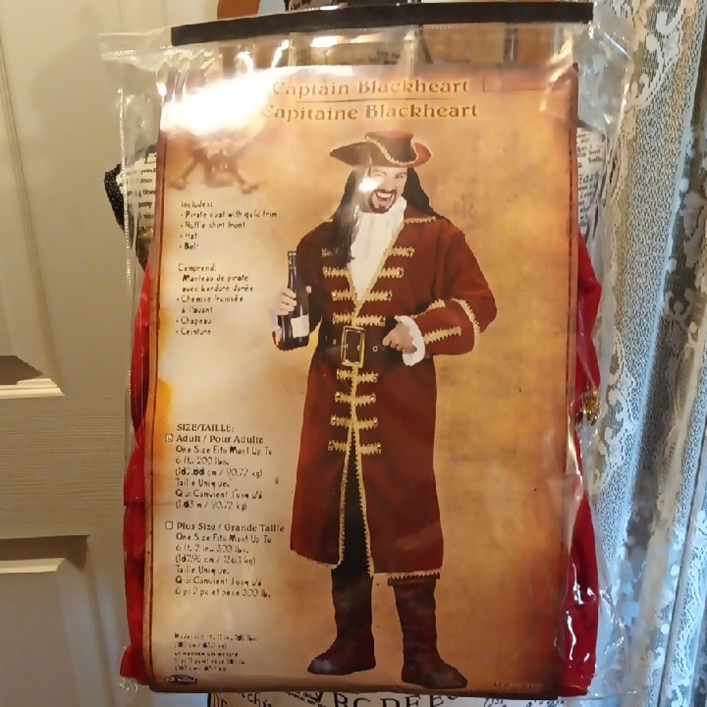 Captain Blackheart Men's Adult Pirate Coat